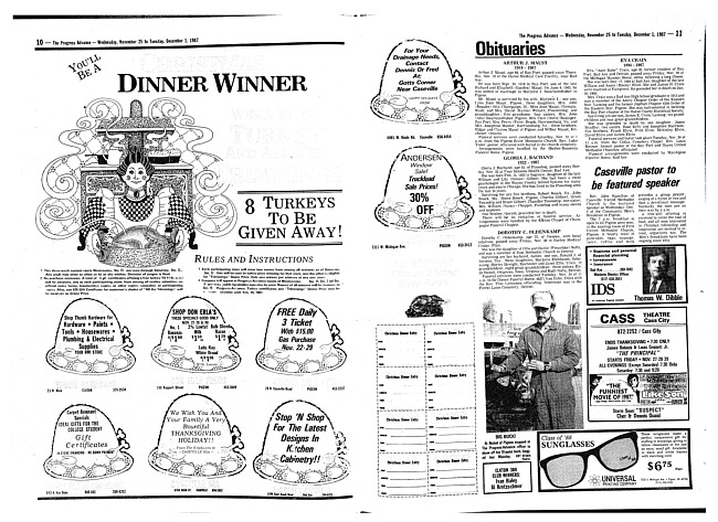 Clippings from The progress advance. Vol. 90 no. 22 (1987 November 25)