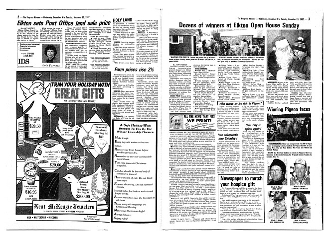 Clippings from The progress advance. Vol. 90 no. 24 (1987 December 9)