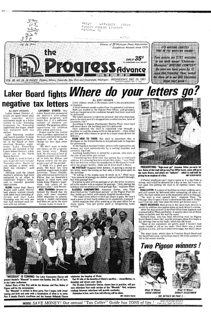 Clippings from The progress advance. Vol. 90 no. 25 (1987 December 22)