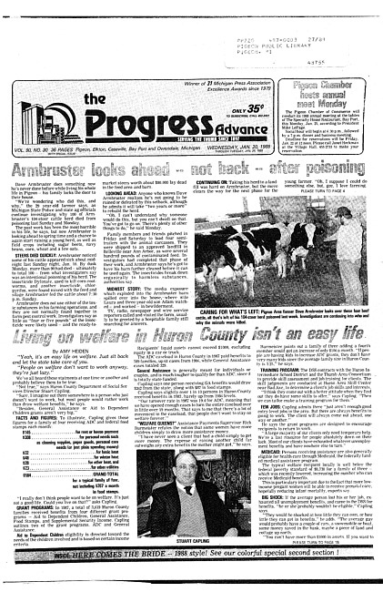 Clippings from The progress advance. Vol. 90 no. 30 (1988 January 20)