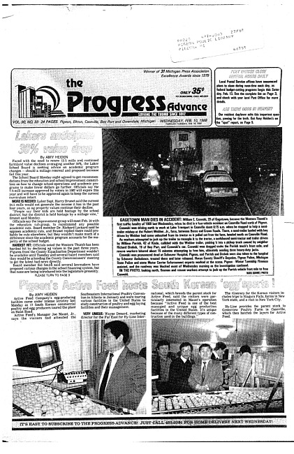 Clippings from The progress advance. Vol. 90 no. 33 (1988 February 10)