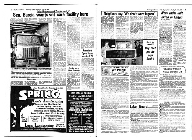 Clippings from The progress advance. Vol. 90 no. 42 (1988 April 13)