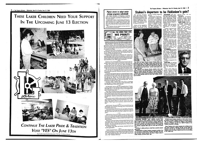 Clippings from The progress advance. Vol. 90 no. 50 (1988 June 8)