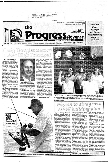 Clippings from The progress advance. Vol. 91 no. 3 (1988 July 13)