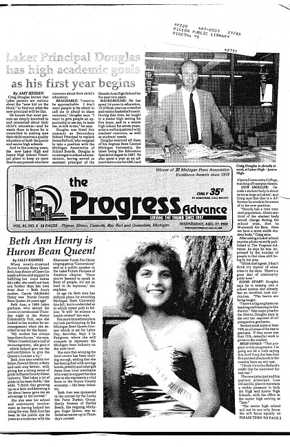 Clippings from The progress advance. Vol. 91 no. 8 (1988 August 17)