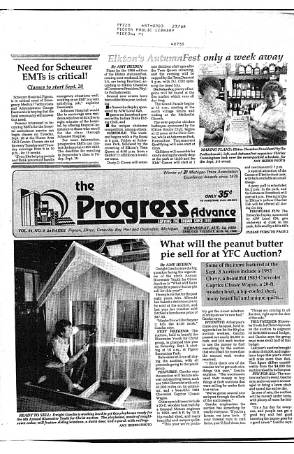 Clippings from The progress advance. Vol. 91 no. 9 (1988 August 24)