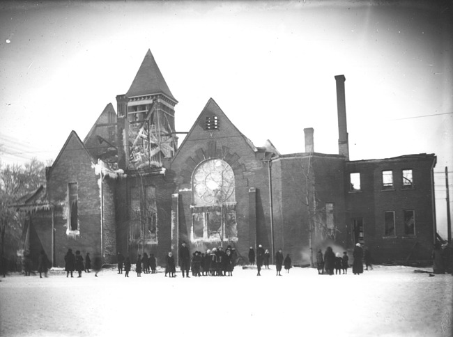 Alpine Avenue Christian Reformed Church after fire