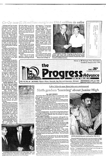 Clippings from The progress advance. Vol. 91 no. 10 (1988 August 31)