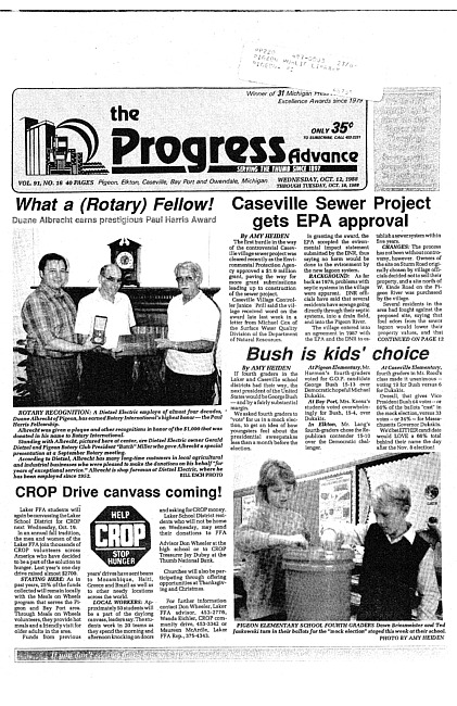 Clippings from The progress advance. Vol. 91 no. 16 (1988 October 12)