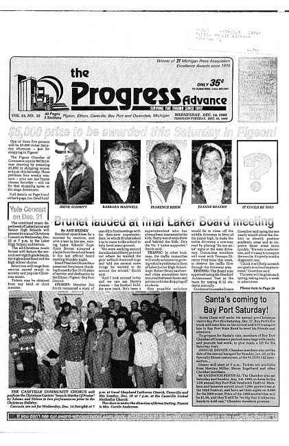 Clippings from The progress advance. Vol. 91 no. 25 (1988 December 14)