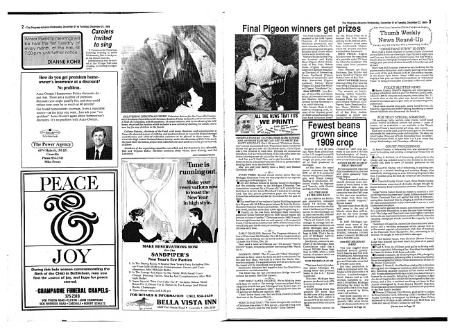 Clippings from The progress advance. Vol. 91 no. 26 (1988 December 21)