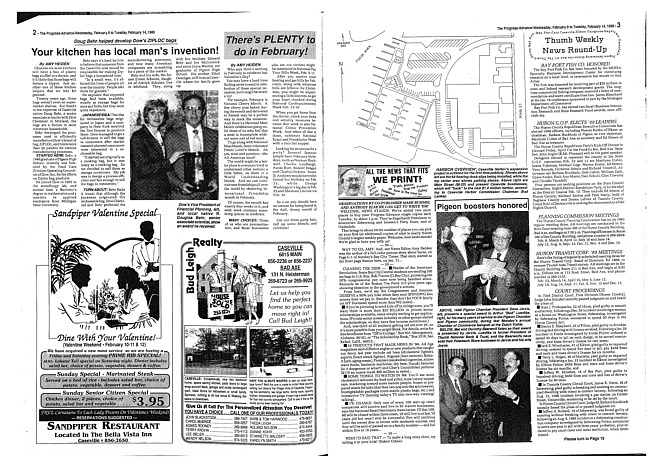 Clippings from The progress advance. Vol. 91 no. 33 (1989 February 8)