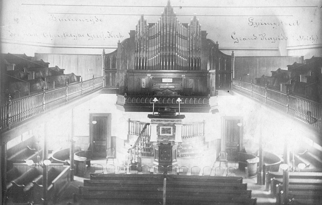 First Christian Reformed Church interior with organ