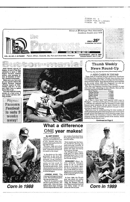 Clippings from The progress advance. Vol. 92 no. 2 (1989 July 5)