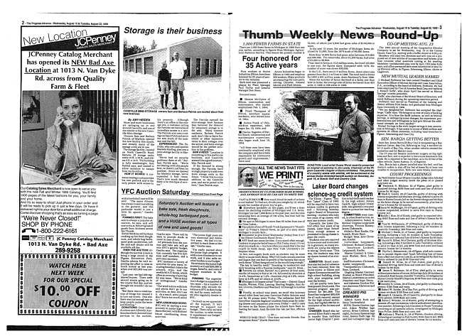 Clippings from The progress advance. Vol. 92 no. 8 (1989 August 16)