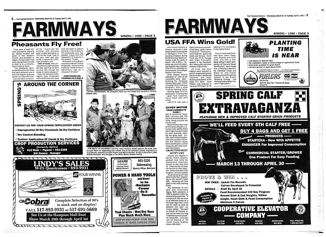 Clippings from The progress advance. Vol. 92 no. 40 (1990 March 28)