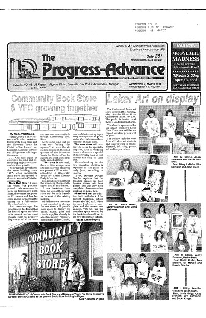 Clippings from The progress advance. Vol. 92 no. 46 (1990 May 9)