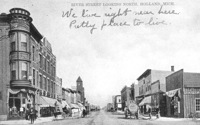 Looking down River St. in Holland