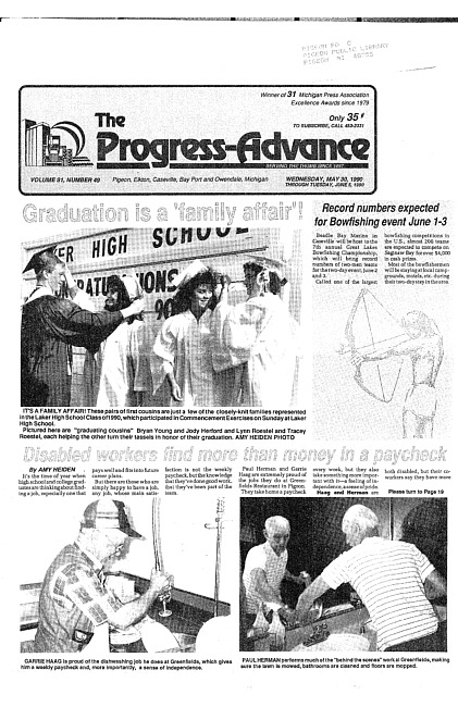 Clippings from The progress advance. Vol. 92 no. 49 (1990 May 30)