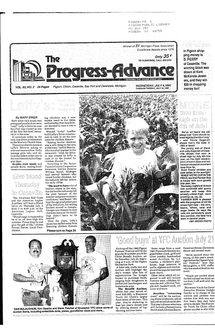 Clippings from The progress advance. Vol. 93 no. 2 (1990 July 4)