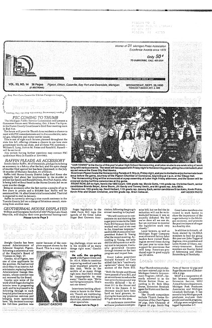 Clippings from The progress advance. Vol. 93 no. 14 (1990 September 26)