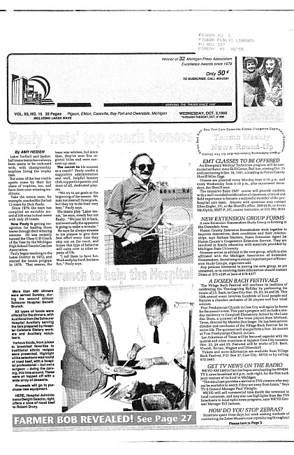 Clippings from The progress advance. Vol. 93 no. 15 (1990 October 3)