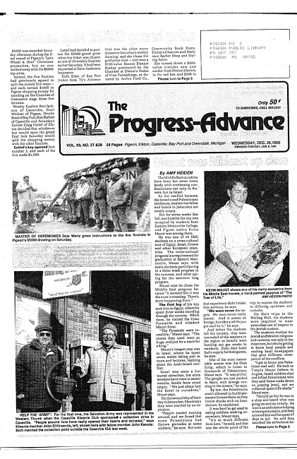 Clippings from The progress advance. Vol. 93 no. 27 & 28 (1990 December 26)