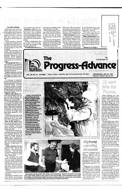 Clippings from The progress advance. Vol. 93 no. 31 (1991 January 23)