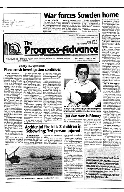Clippings from The progress advance. Vol. 93 no. 32 (1991 January 30)