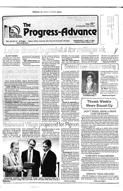 Clippings from The progress advance. Vol. 93 no. 51 (1991 June 12)