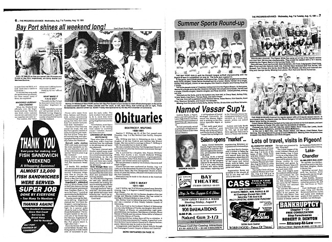 Clippings from The progress advance. Vol. 94 no. 7 (1991 August 7)