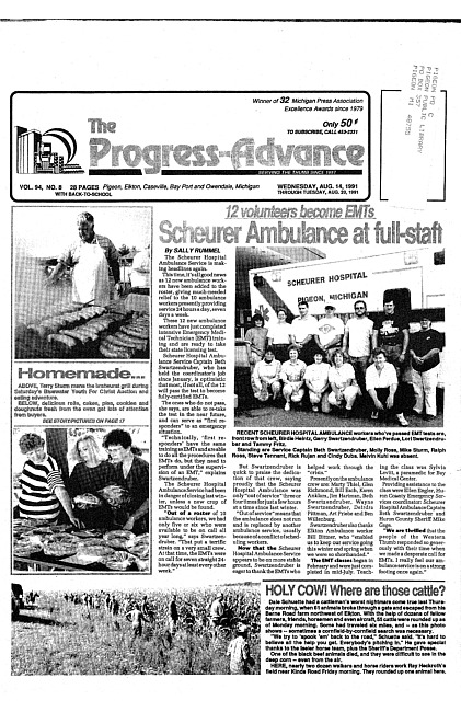 Clippings from The progress advance. Vol. 94 no. 8 (1991 August 14)