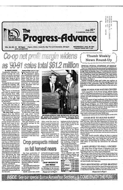 Clippings from The progress advance. Vol. 94 no. 10 (1991 August 28)
