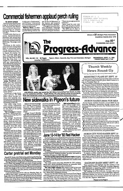 Clippings from The progress advance. Vol. 94 no. 12 (1991 September 11)