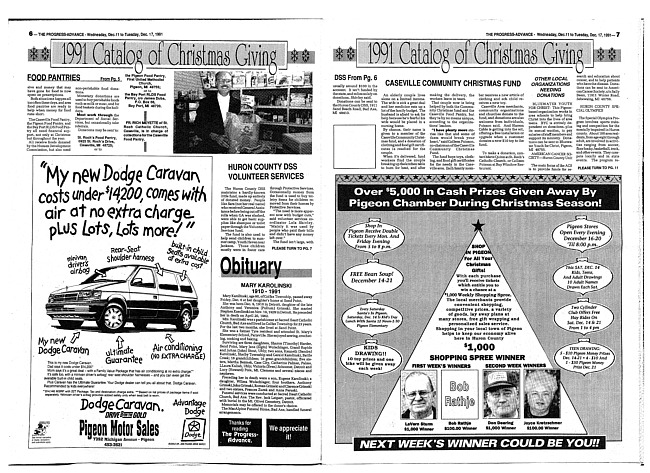 Clippings from The progress advance. Vol. 94 no. 25 (1991 December 11)