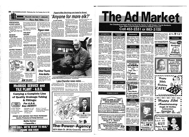 Clippings from The progress advance. Vol. 94 no. 26 (1991 December 18)