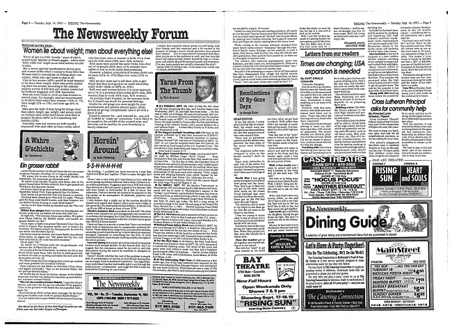 Clippings from The newsweekly. (1993 September 14)