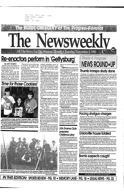 Clippings from The newsweekly. (1993 November 2)