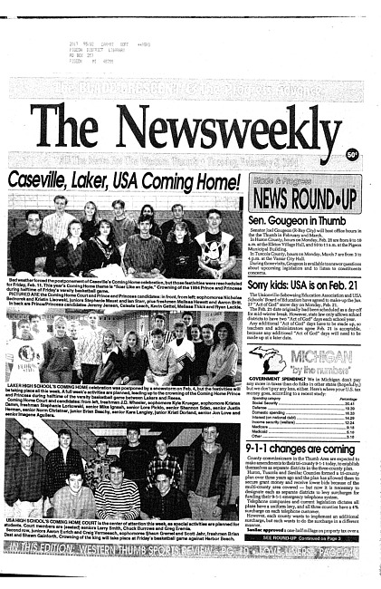 Clippings from The newsweekly. (1994 February 8)