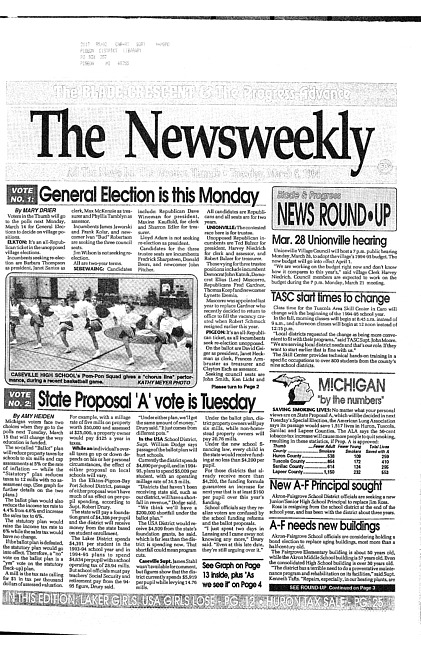 Clippings from The newsweekly. (1994 March 8)
