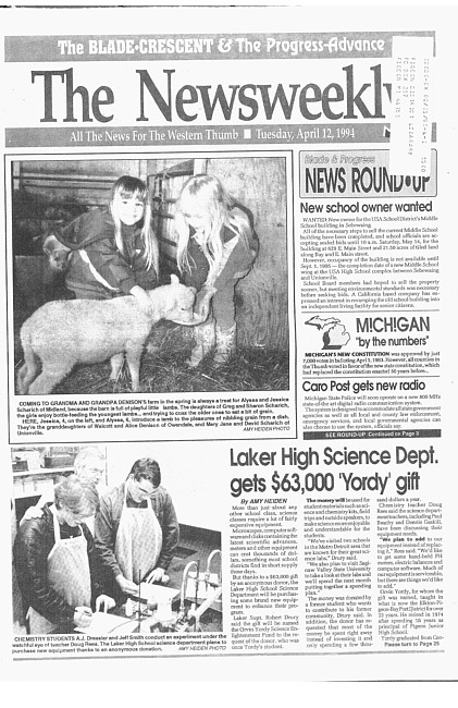 Clippings from The newsweekly. (1994 April 12)