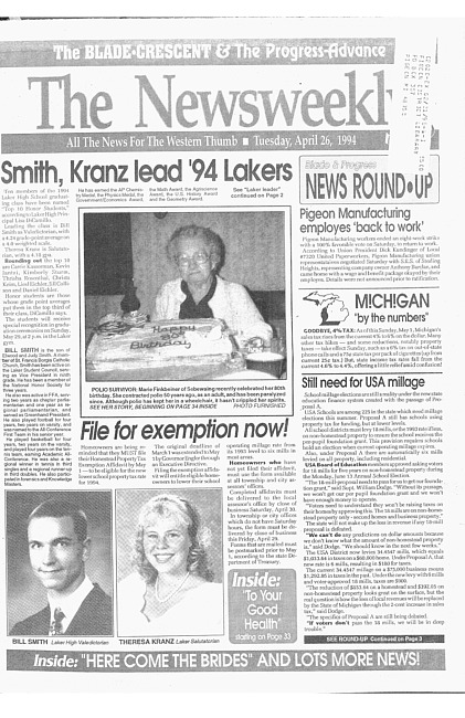 Clippings from The newsweekly. (1994 April 26)