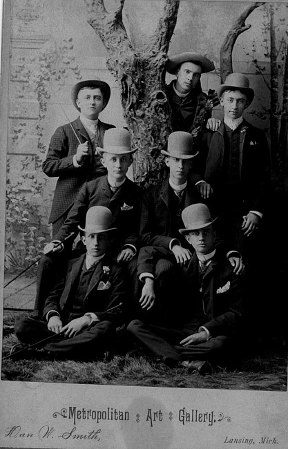 James P. Edmonds in group photo, 1889