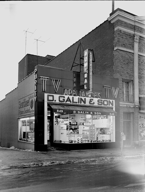 D. Galin and Son Appliance dealer at 849 Penniman Ave., c.1955