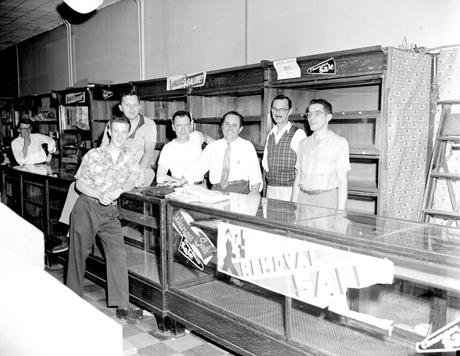 Employees in Davis & Lent Men's Wear and Sporting Goods Store, 1950s