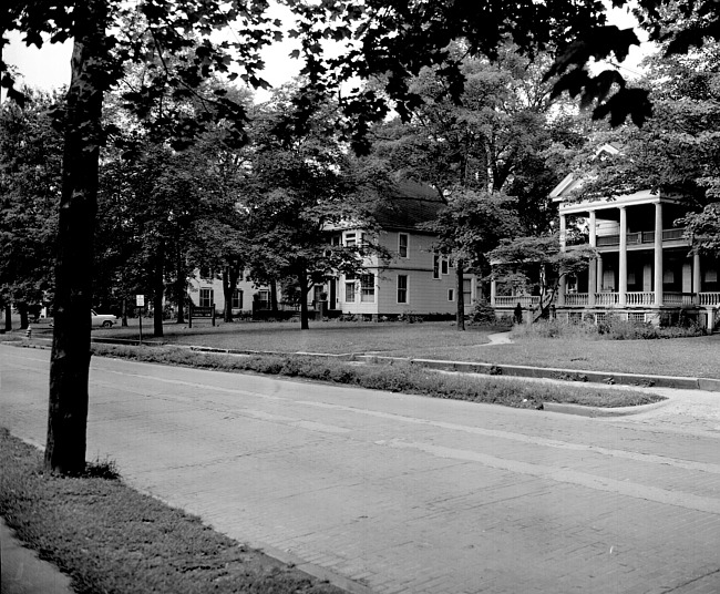 View of old homes on N. Main Street in the 1950s