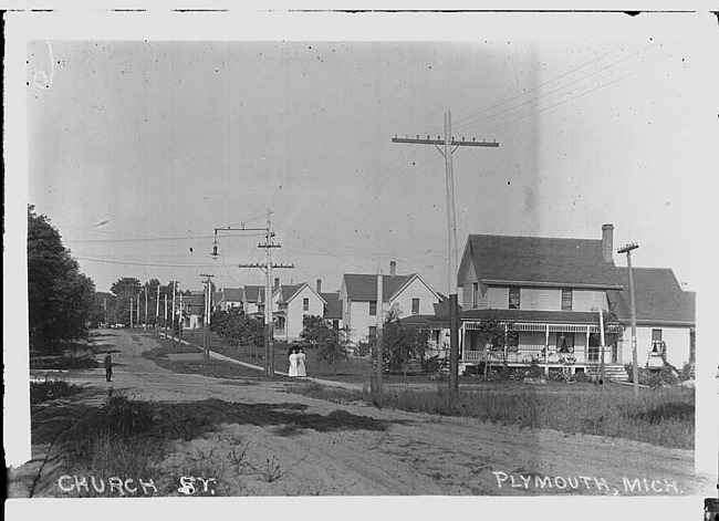 Women Strolling down Church Street, Plymouth, Mich.