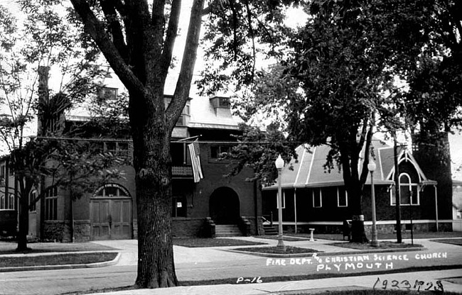 Christian Science Church next to Fire Department on Main Street