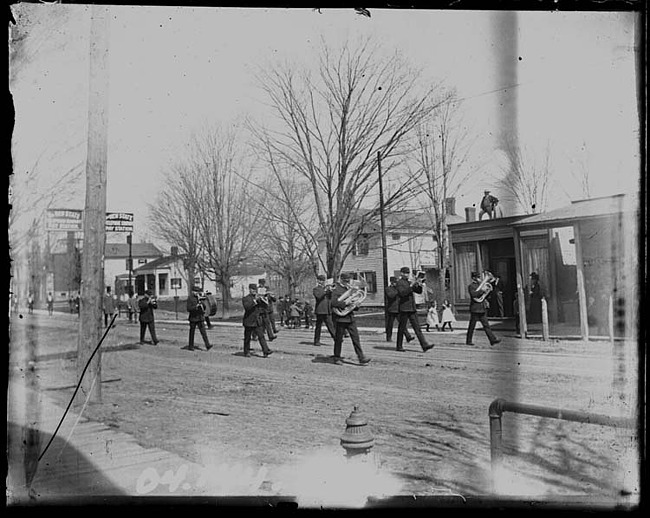 Marching Band in Parade on Main St., Plymouth MI