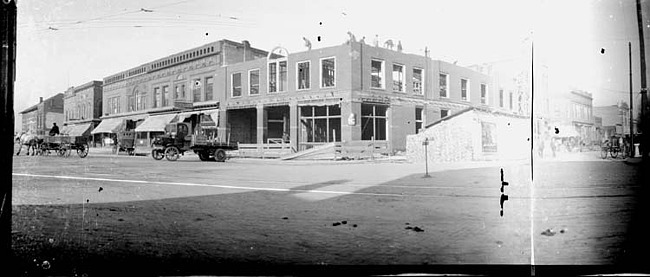 Panoramic View of Main Street showing the Coleman Building in Plymouth, Mich.